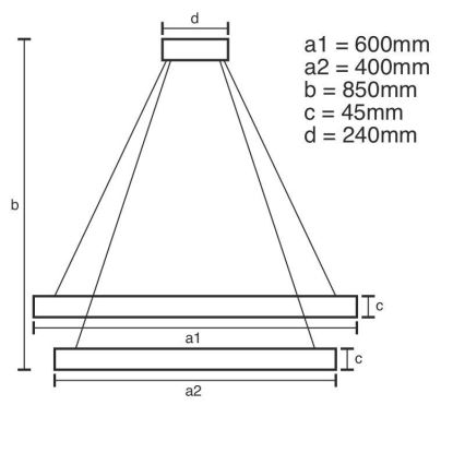 Candeeiro suspenso LED com regulação LED/120W/230V 3000-6500K diâmetro 60 cm + comando