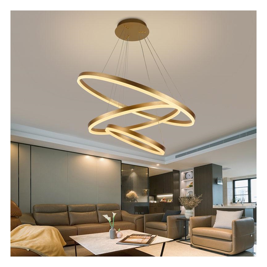 Candeeiro suspenso LED com regulação LED/125W/230V 3000-6500K diâmetro 80 cm + comando