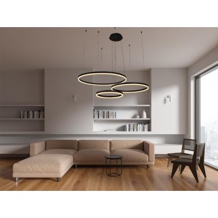 Candeeiro suspenso LED com regulação LED/125W/230V 3000-6500K diâmetro 80 cm + comando