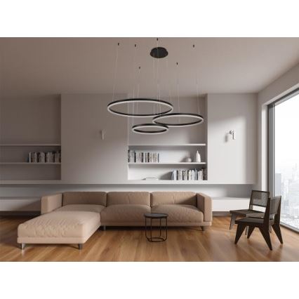 Candeeiro suspenso LED com regulação LED/125W/230V 3000-6500K diâmetro 80 cm + comando
