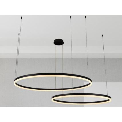 Candeeiro suspenso LED com regulação LED/128W/230V 3000-6500K diâmetro 100 cm + comando