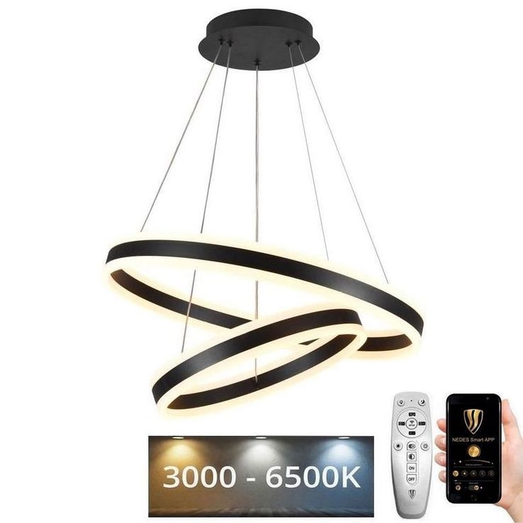 Candeeiro suspenso LED com regulação LED/135W/230V 3000-6500K diâmetro 60 cm + comando