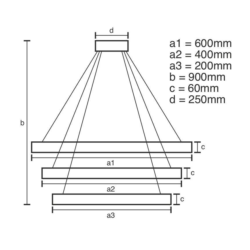 Candeeiro suspenso LED com regulação LED/165W/230V 3000-6500K diâmetro 60 cm + comando