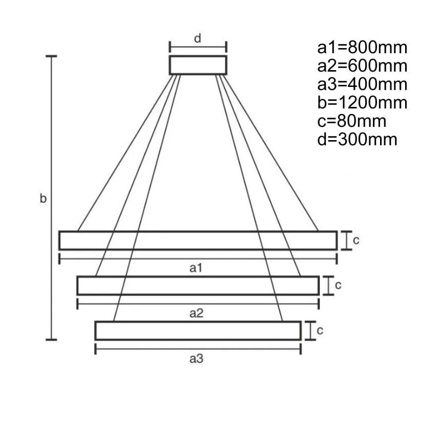 Candeeiro suspenso LED com regulação LED/170W/230V 3000-6500K diâmetro 80 cm + comando