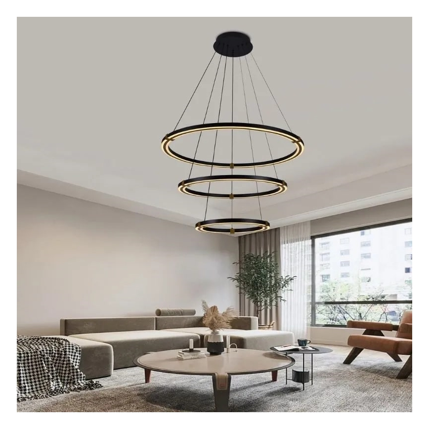 Candeeiro suspenso LED com regulação LED/235W/230V 3000-6500K diâmetro 80 cm + comando