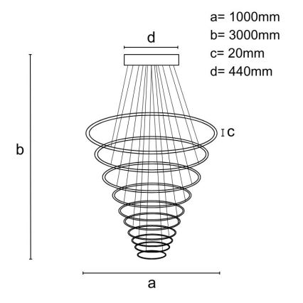 Candeeiro suspenso LED com regulação LED/370W/230V 3000-6500K + comando
