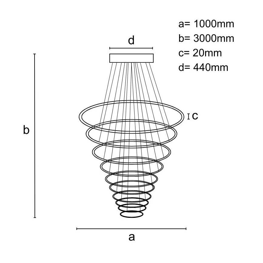 Candeeiro suspenso LED com regulação LED/370W/230V 3000-6500K + comando