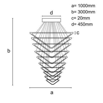 Candeeiro suspenso LED com regulação LED/385W/230V 3000-6500K + comando
