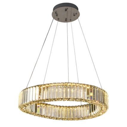 Lustre de cristal regulável num fio LED/40W/230V 3000-6500K cromado brilhante + comando