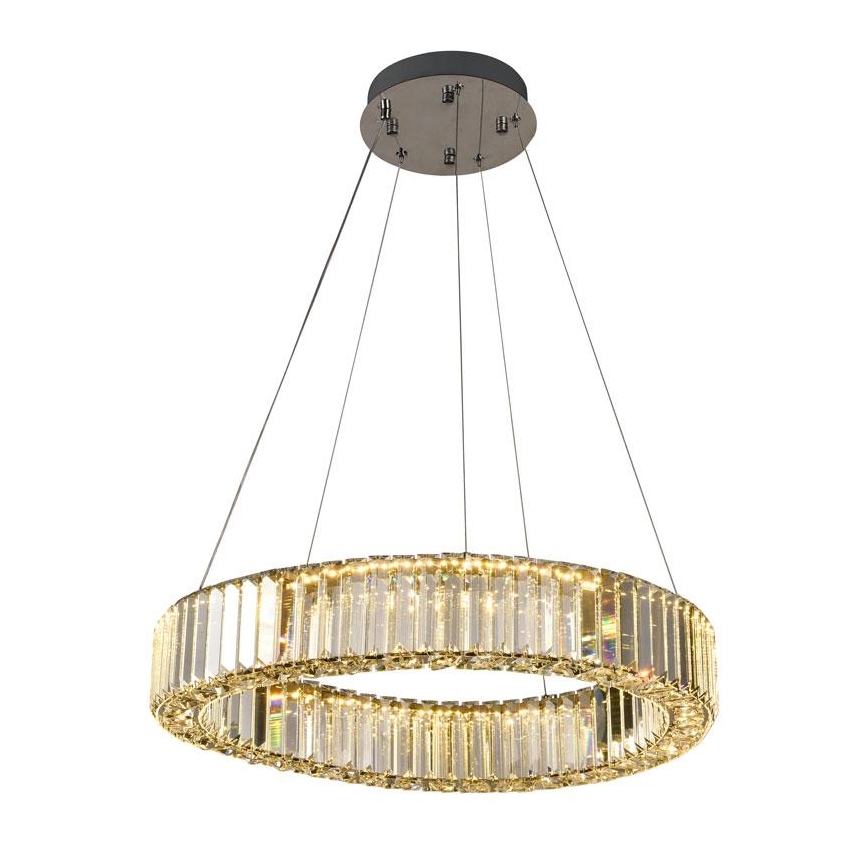 Lustre de cristal regulável num fio LED/40W/230V 3000-6500K cromado brilhante + comando