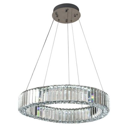 Lustre de cristal regulável num fio LED/40W/230V 3000-6500K cromado brilhante + comando