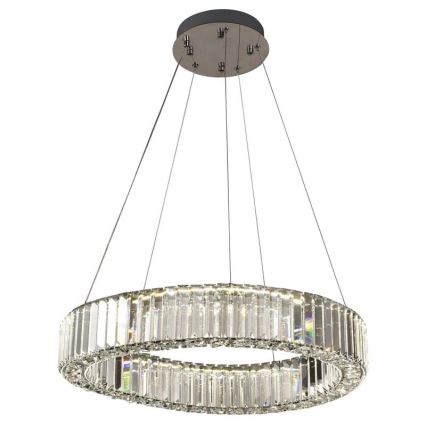Lustre de cristal regulável num fio LED/40W/230V 3000-6500K cromado brilhante + comando