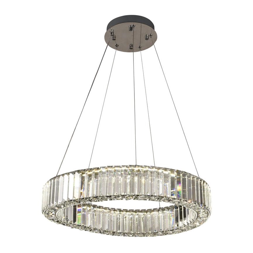 Lustre de cristal regulável num fio LED/40W/230V 3000-6500K cromado brilhante + comando