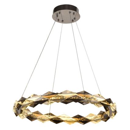 Lustre de cristal regulável num fio LED/40W/230V 3000-6500K cromado brilhante + comando