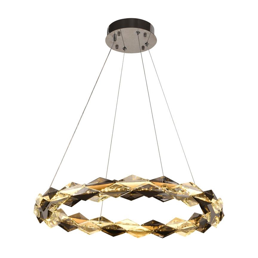 Lustre de cristal regulável num fio LED/40W/230V 3000-6500K cromado brilhante + comando
