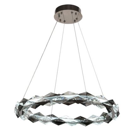 Lustre de cristal regulável num fio LED/40W/230V 3000-6500K cromado brilhante + comando