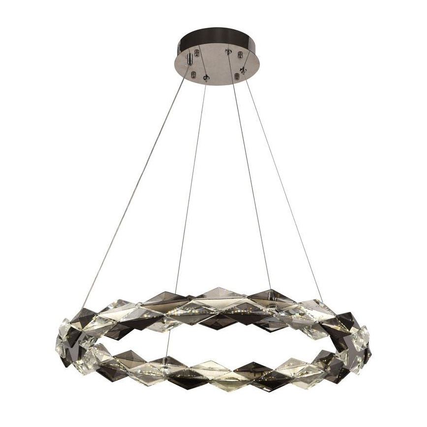 Lustre de cristal regulável num fio LED/40W/230V 3000-6500K cromado brilhante + comando