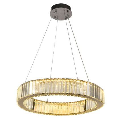 Lustre de cristal regulável num fio LED/40W/230V 3000-6500K cromado brilhante + comando