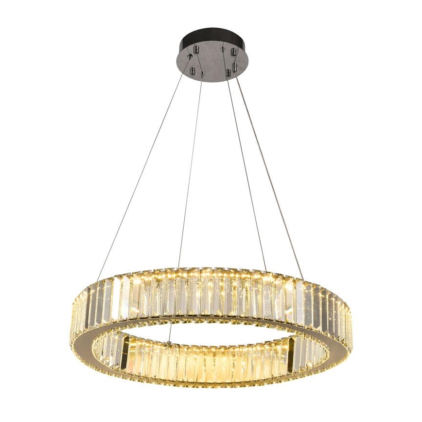 Lustre de cristal regulável num fio LED/40W/230V 3000-6500K cromado brilhante + comando