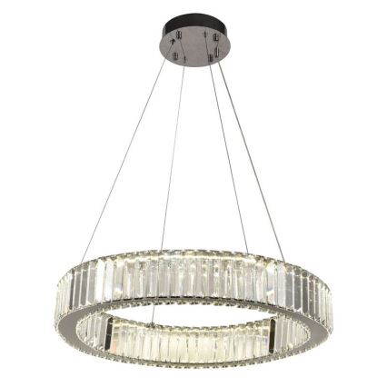 Lustre de cristal regulável num fio LED/40W/230V 3000-6500K cromado brilhante + comando