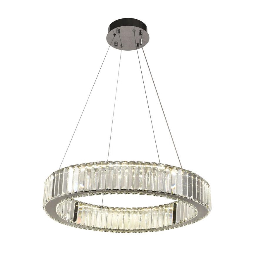 Lustre de cristal regulável num fio LED/40W/230V 3000-6500K cromado brilhante + comando