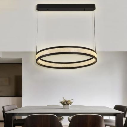 Candeeiro suspenso LED com regulação LED/45W/230V 3000-6500K diâmetro 60 cm preto + comando