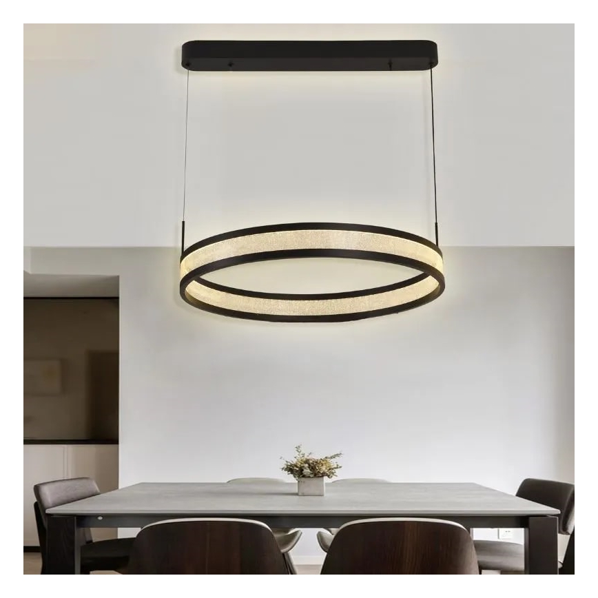 Candeeiro suspenso LED com regulação LED/45W/230V 3000-6500K diâmetro 60 cm preto + comando