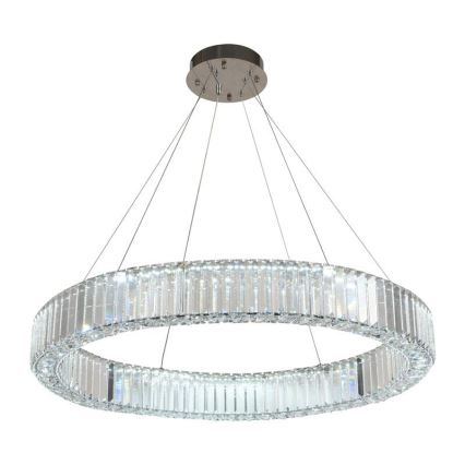 Lustre de cristal regulável num fio LED/50W/230V 3000-6500K cromado brilhante + comando