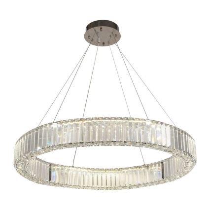 Lustre de cristal regulável num fio LED/50W/230V 3000-6500K cromado brilhante + comando