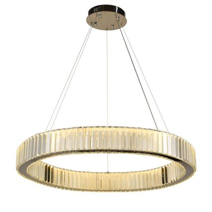 Lustre de cristal regulável num fio LED/50W/230V 3000-6500K cromado brilhante + comando
