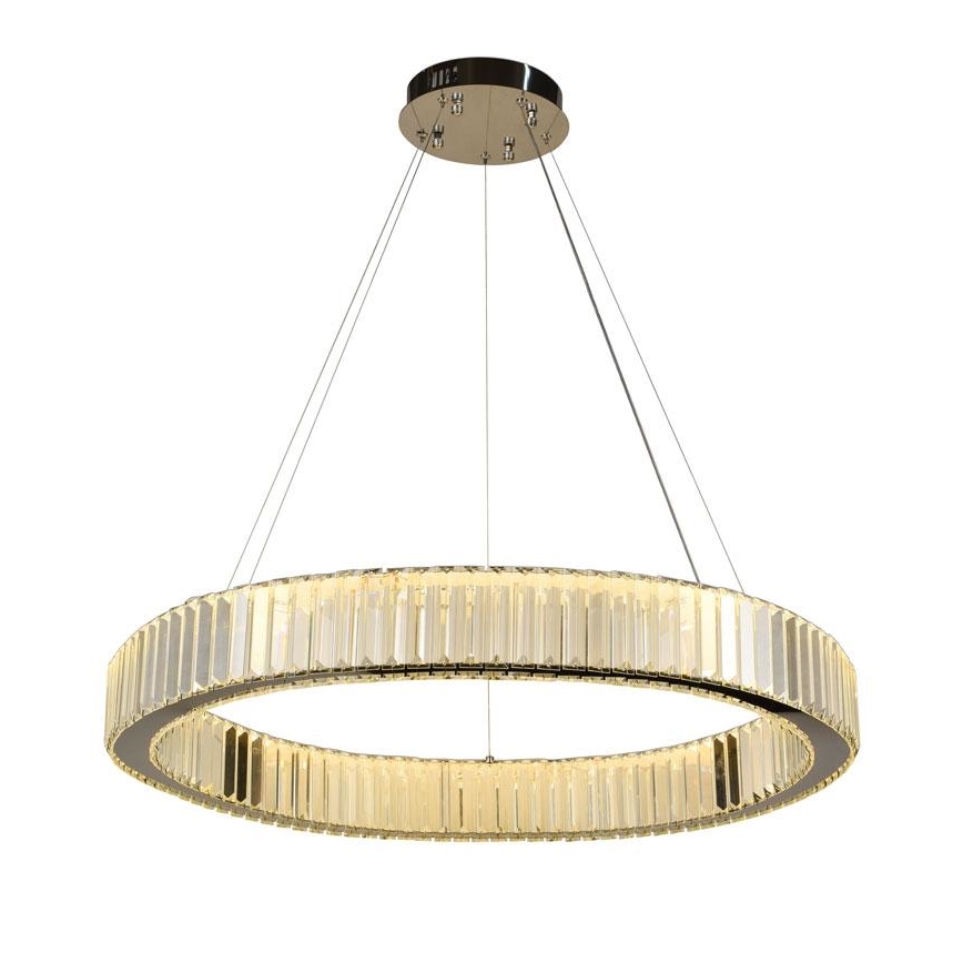 Lustre de cristal regulável num fio LED/50W/230V 3000-6500K cromado brilhante + comando