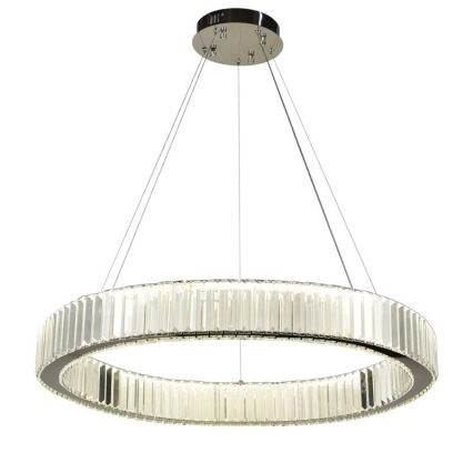 Lustre de cristal regulável num fio LED/50W/230V 3000-6500K cromado brilhante + comando