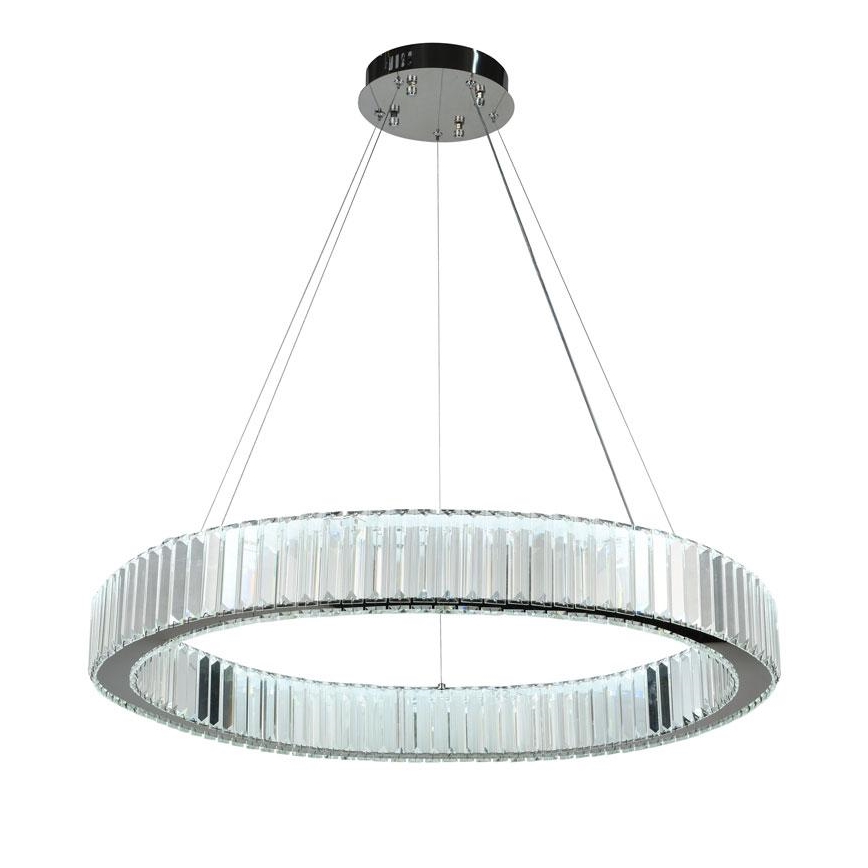 Lustre de cristal regulável num fio LED/50W/230V 3000-6500K cromado brilhante + comando