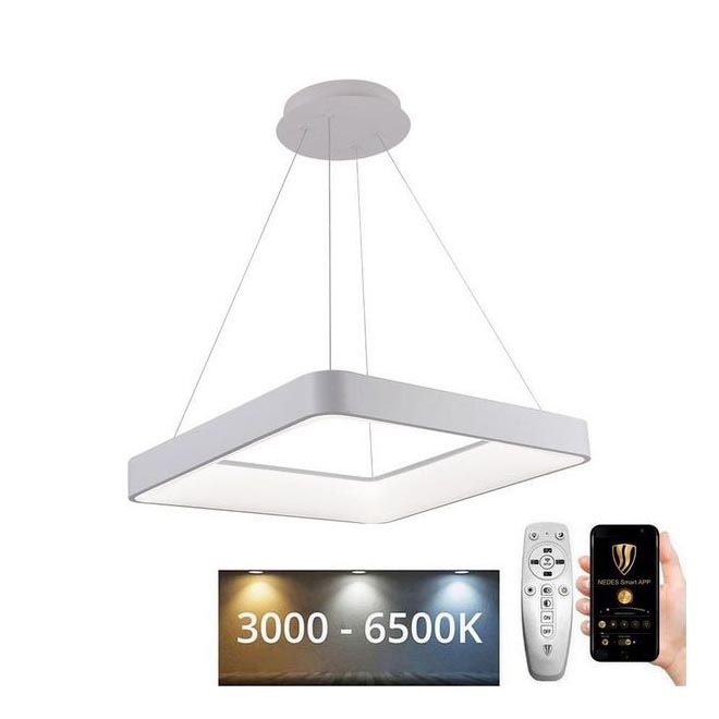 Candeeiro suspenso LED com regulação LED/55W/230V 3000-6500K branco + comando
