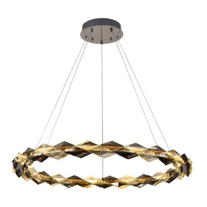Lustre de cristal regulável num fio LED/55W/230V 3000-6500K cromado brilhante + comando