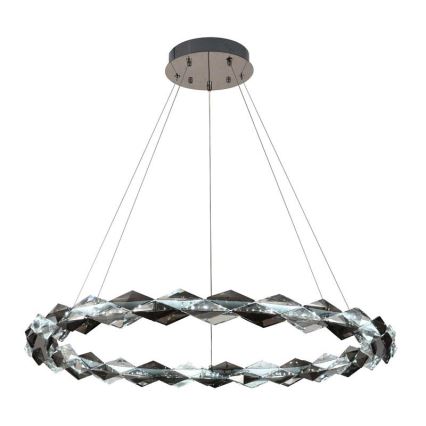 Lustre de cristal regulável num fio LED/55W/230V 3000-6500K cromado brilhante + comando