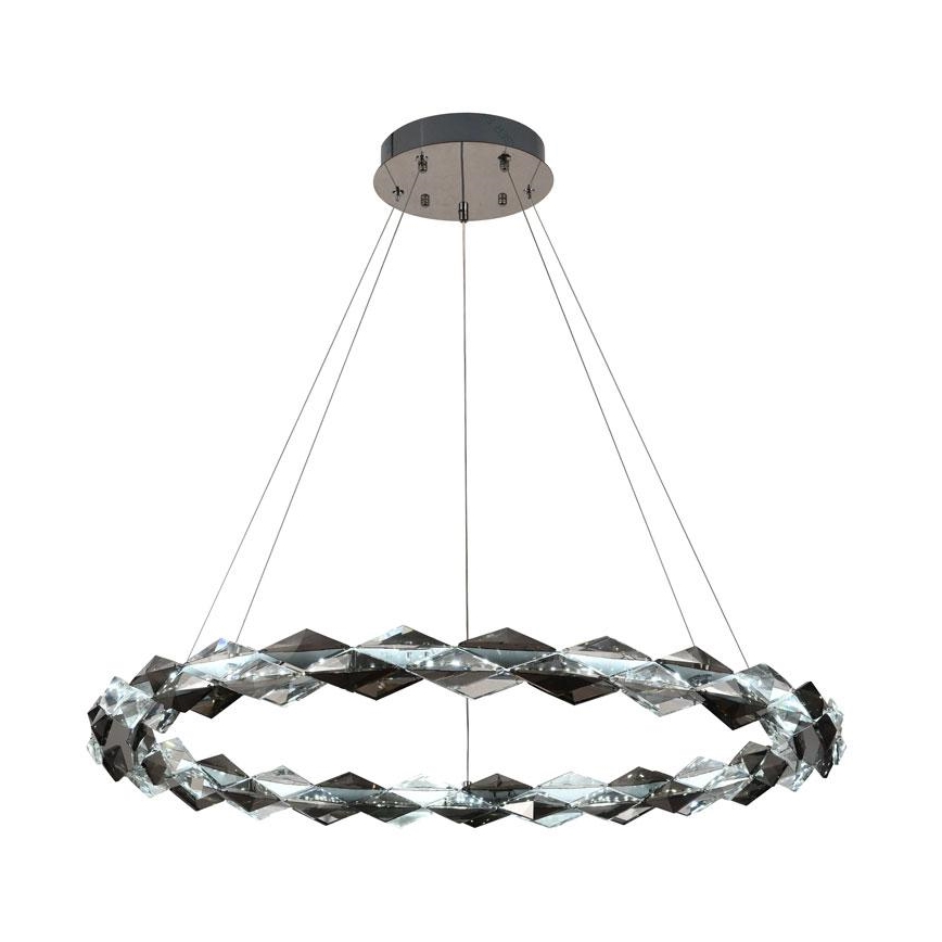 Lustre de cristal regulável num fio LED/55W/230V 3000-6500K cromado brilhante + comando