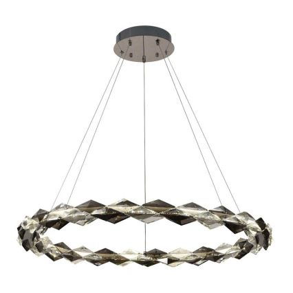 Lustre de cristal regulável num fio LED/55W/230V 3000-6500K cromado brilhante + comando