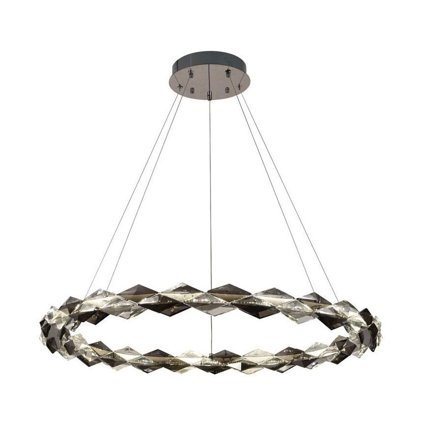 Lustre de cristal regulável num fio LED/55W/230V 3000-6500K cromado brilhante + comando