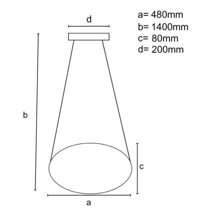 Candeeiro suspenso LED com regulação LED/65W/230V 3000-6500K diâmetro 48 cm cinzento + comando