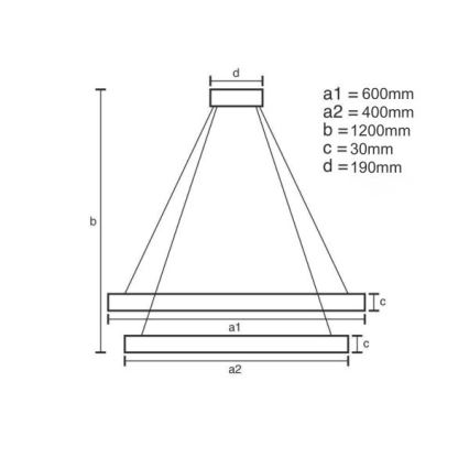 Candeeiro suspenso LED com regulação LED/65W/230V 3000-6500K + comando