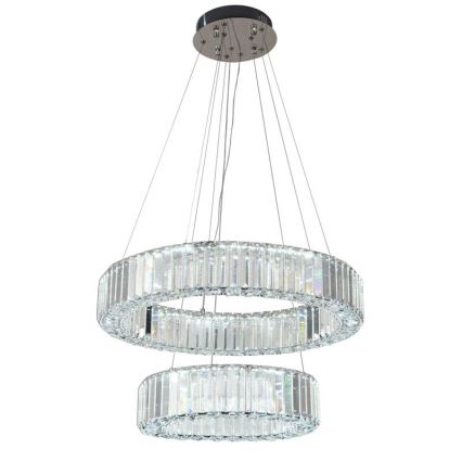 Lustre de cristal regulável num fio LED/65W/230V 3000-6500K cromado brilhante + comando