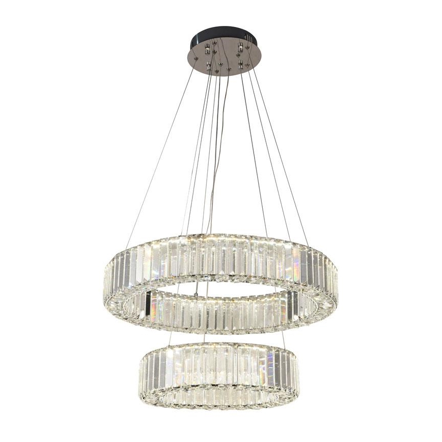 Lustre de cristal regulável num fio LED/65W/230V 3000-6500K cromado brilhante + comando