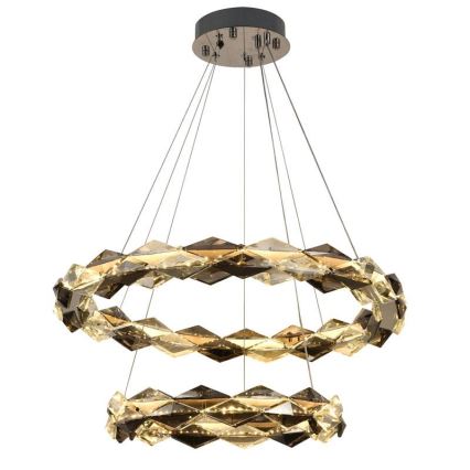 Lustre de cristal regulável num fio LED/65W/230V 3000-6500K cromado brilhante + comando