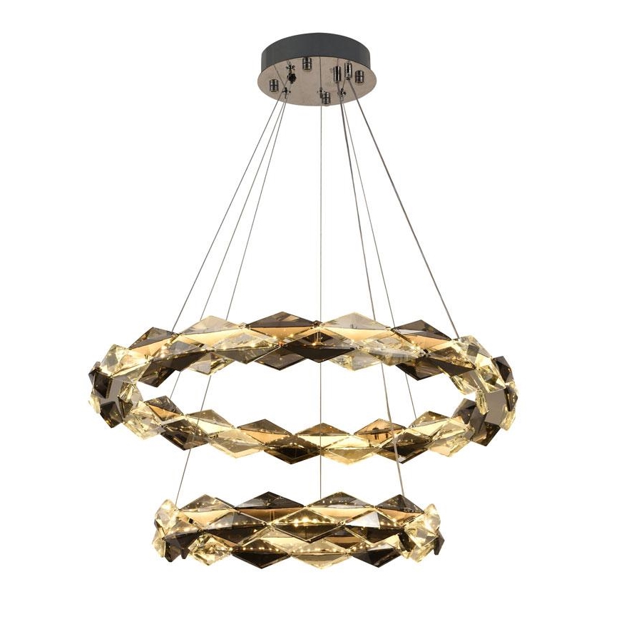 Lustre de cristal regulável num fio LED/65W/230V 3000-6500K cromado brilhante + comando