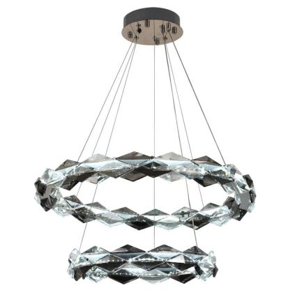 Lustre de cristal regulável num fio LED/65W/230V 3000-6500K cromado brilhante + comando