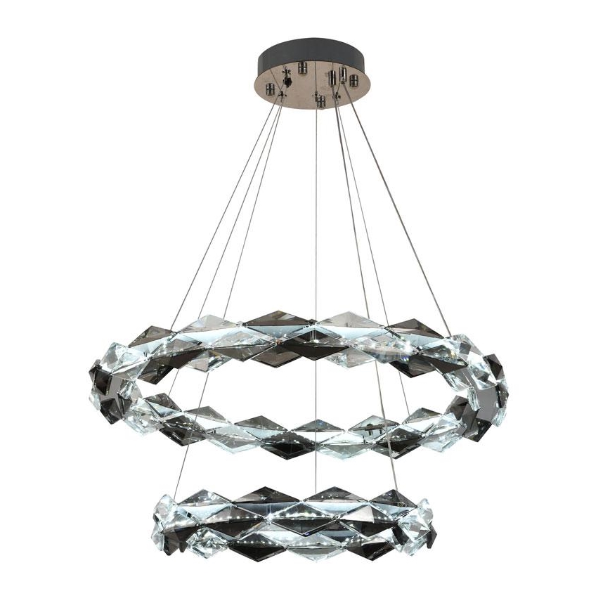 Lustre de cristal regulável num fio LED/65W/230V 3000-6500K cromado brilhante + comando