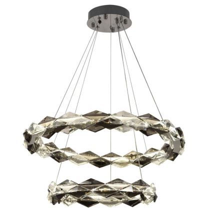 Lustre de cristal regulável num fio LED/65W/230V 3000-6500K cromado brilhante + comando