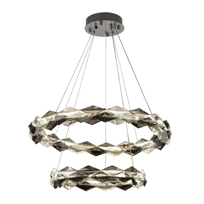 Lustre de cristal regulável num fio LED/65W/230V 3000-6500K cromado brilhante + comando