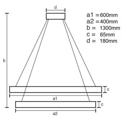 Lustre de cristal regulável num fio LED/65W/230V 3000-6500K cromado brilhante + comando
